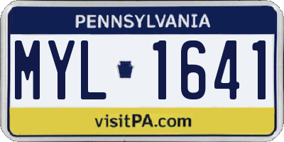 PA license plate MYL1641