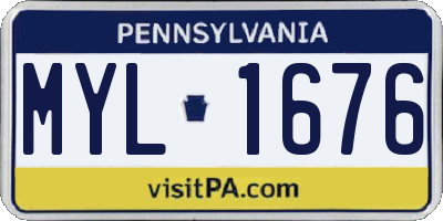 PA license plate MYL1676