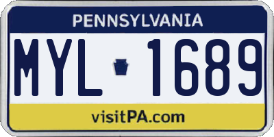 PA license plate MYL1689