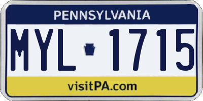 PA license plate MYL1715