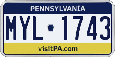 PA license plate MYL1743