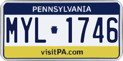 PA license plate MYL1746