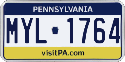 PA license plate MYL1764