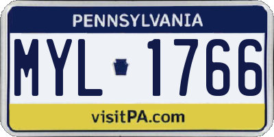 PA license plate MYL1766
