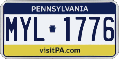 PA license plate MYL1776