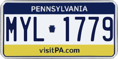 PA license plate MYL1779