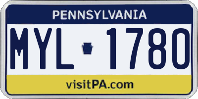 PA license plate MYL1780