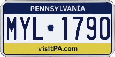 PA license plate MYL1790