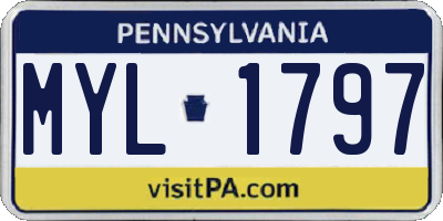 PA license plate MYL1797