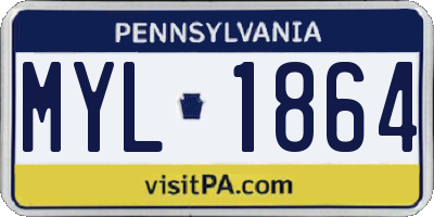 PA license plate MYL1864