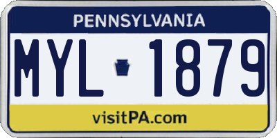 PA license plate MYL1879