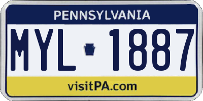 PA license plate MYL1887