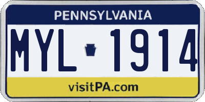 PA license plate MYL1914
