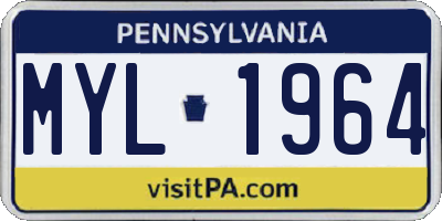 PA license plate MYL1964