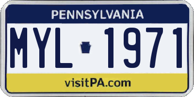 PA license plate MYL1971