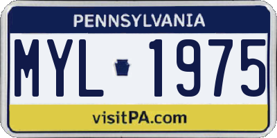 PA license plate MYL1975
