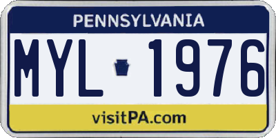 PA license plate MYL1976