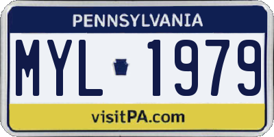 PA license plate MYL1979