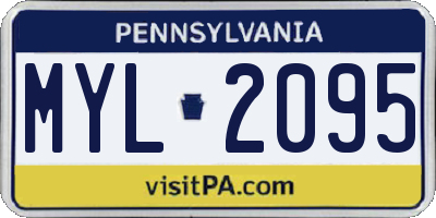 PA license plate MYL2095
