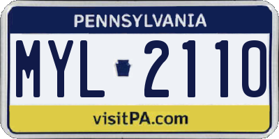 PA license plate MYL2110