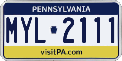 PA license plate MYL2111