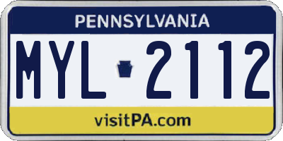 PA license plate MYL2112