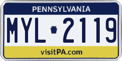 PA license plate MYL2119