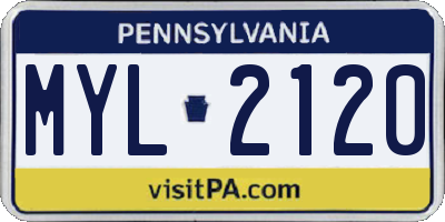 PA license plate MYL2120