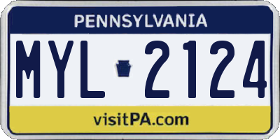 PA license plate MYL2124