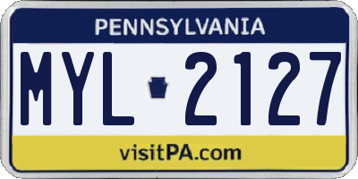 PA license plate MYL2127