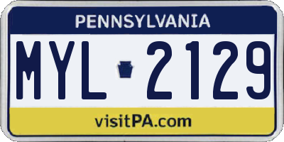 PA license plate MYL2129