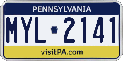 PA license plate MYL2141