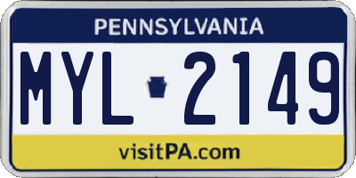 PA license plate MYL2149