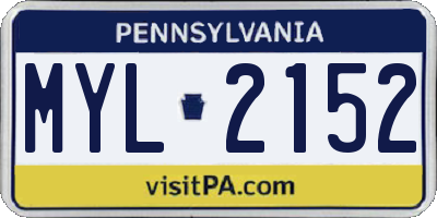 PA license plate MYL2152