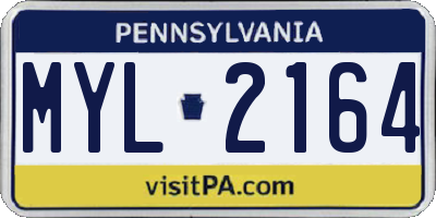 PA license plate MYL2164