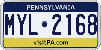 PA license plate MYL2168