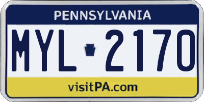 PA license plate MYL2170