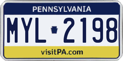PA license plate MYL2198