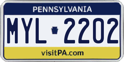 PA license plate MYL2202