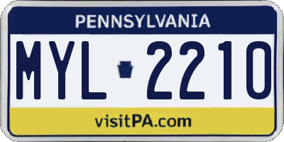 PA license plate MYL2210