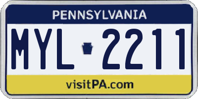 PA license plate MYL2211