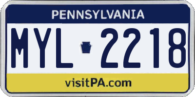 PA license plate MYL2218