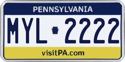 PA license plate MYL2222