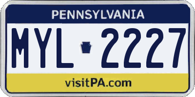 PA license plate MYL2227