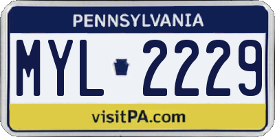 PA license plate MYL2229