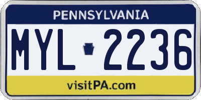 PA license plate MYL2236