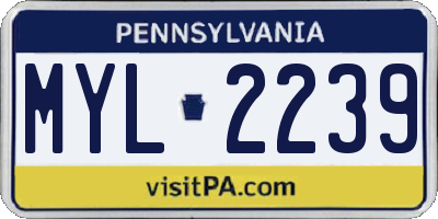 PA license plate MYL2239