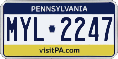 PA license plate MYL2247