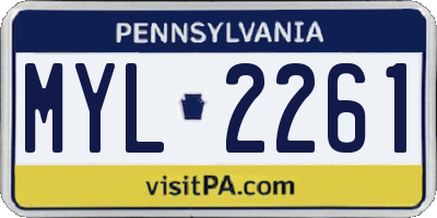 PA license plate MYL2261