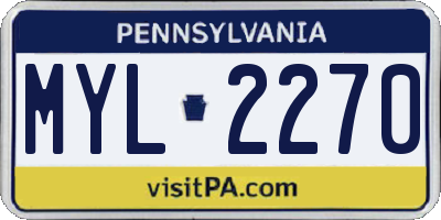 PA license plate MYL2270